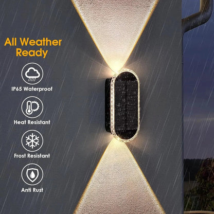 Modern Waterproof Solar Fence Lights - Aesthetic Up Down Lighting for Outdoor Walls & Fences