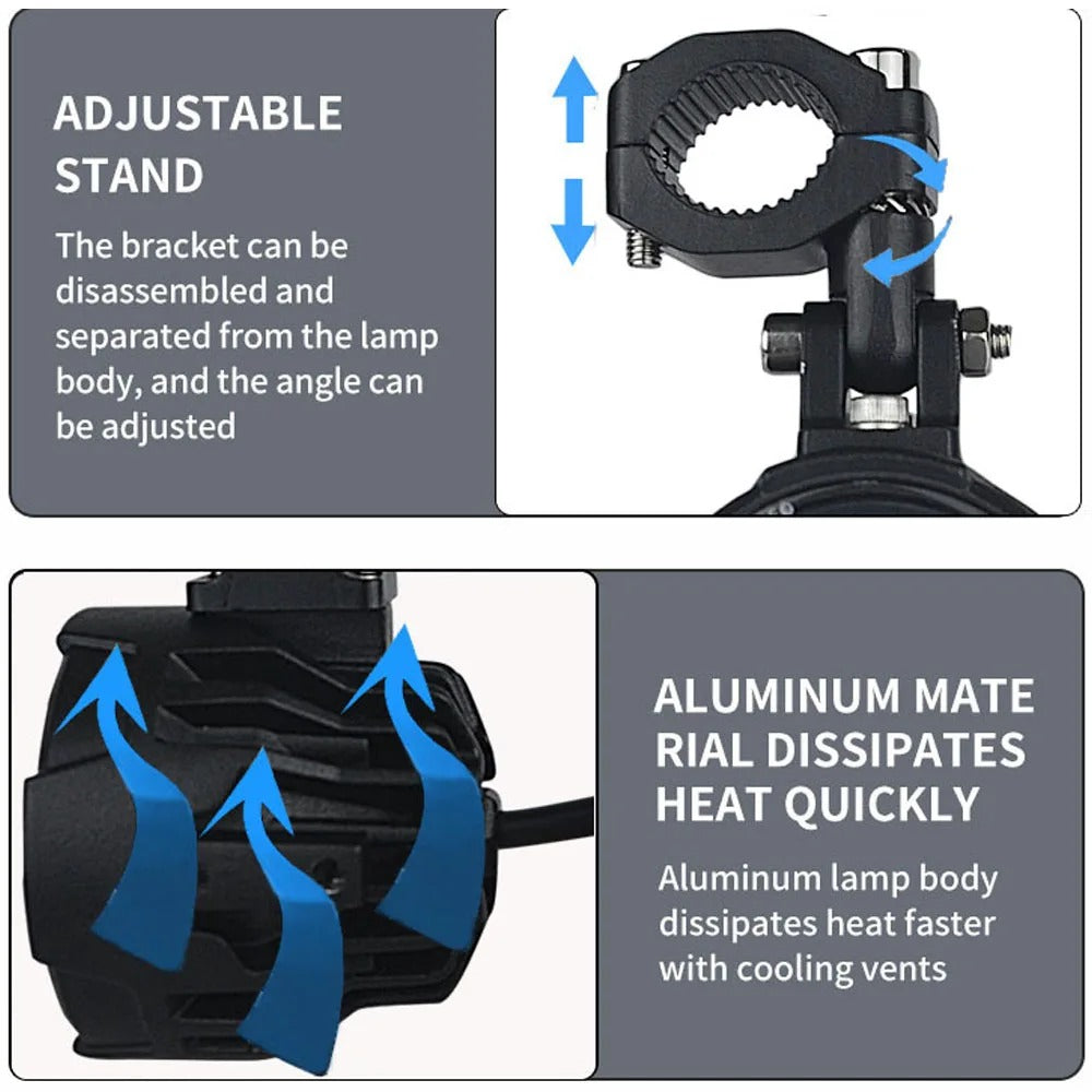 MotoLumen - 100W LED Motorcycle Headlights with Fog & Driving Lights