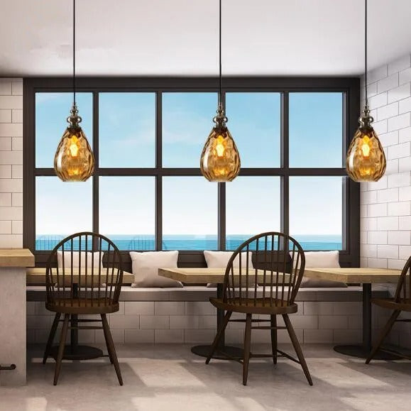 NordicBeam Glass Ball Pendant Light – Vintage Style for Dining & Living Room