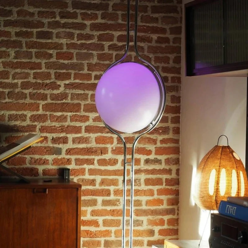 NovaDecor - Modern Chrome Floor Lamp with Acrylic Ball Shade
