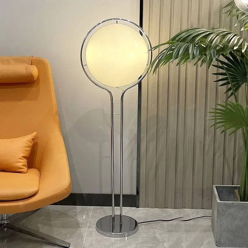NovaDecor - Modern Chrome Floor Lamp with Acrylic Ball Shade