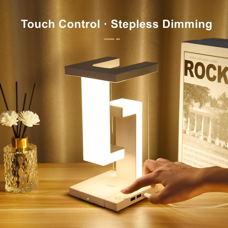 NovaLift - Anti-Gravity LED Lamp with Integrated Wireless Charger
