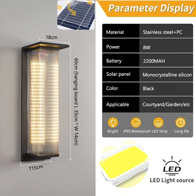 NovaLux Waterproof Solar Porch Wall Light - Dusk-to-Dawn Illumination