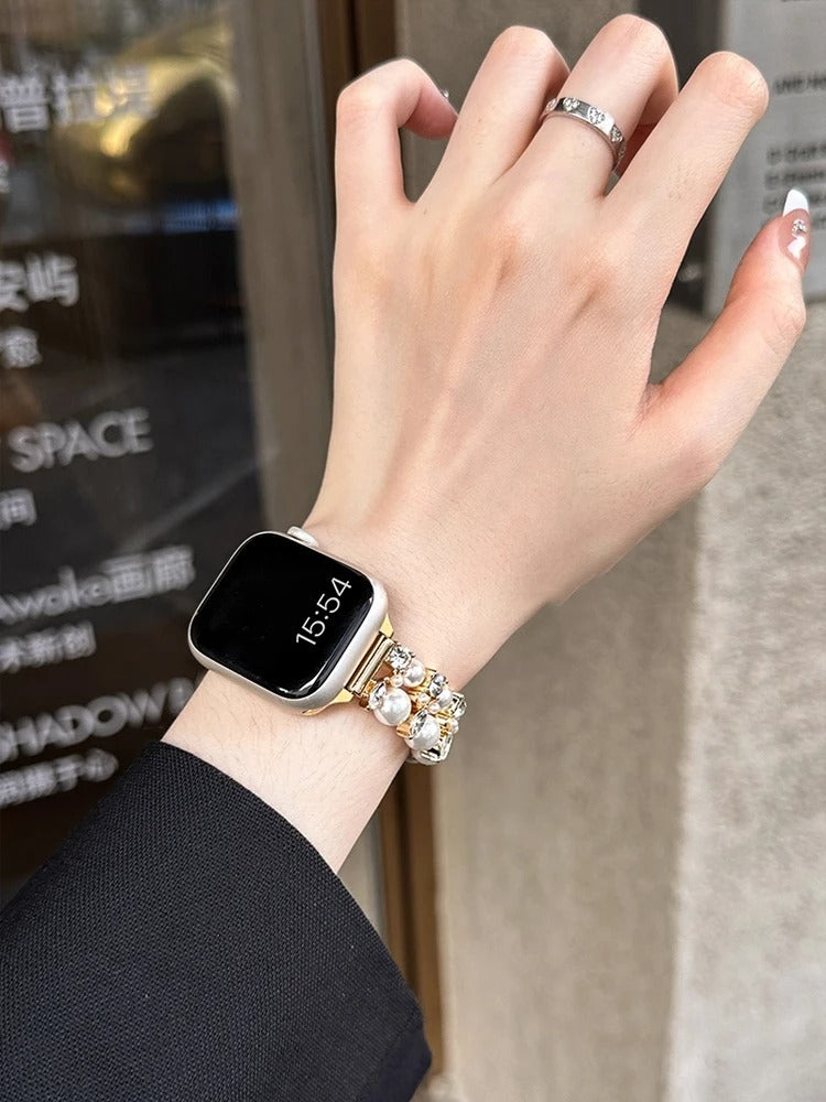 OpulentEra - Luxury Diamond Pearl Band for Apple Watch Ultra & Series 4–11