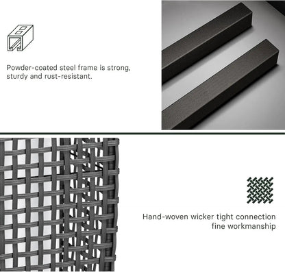 Outdoor Solar Floor Lamp - Modern Rattan Style LED Garden Light