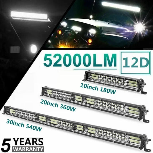 PathBright - Slim 12D LED Light Bar Spot Flood Combo for SUV & Off-Road