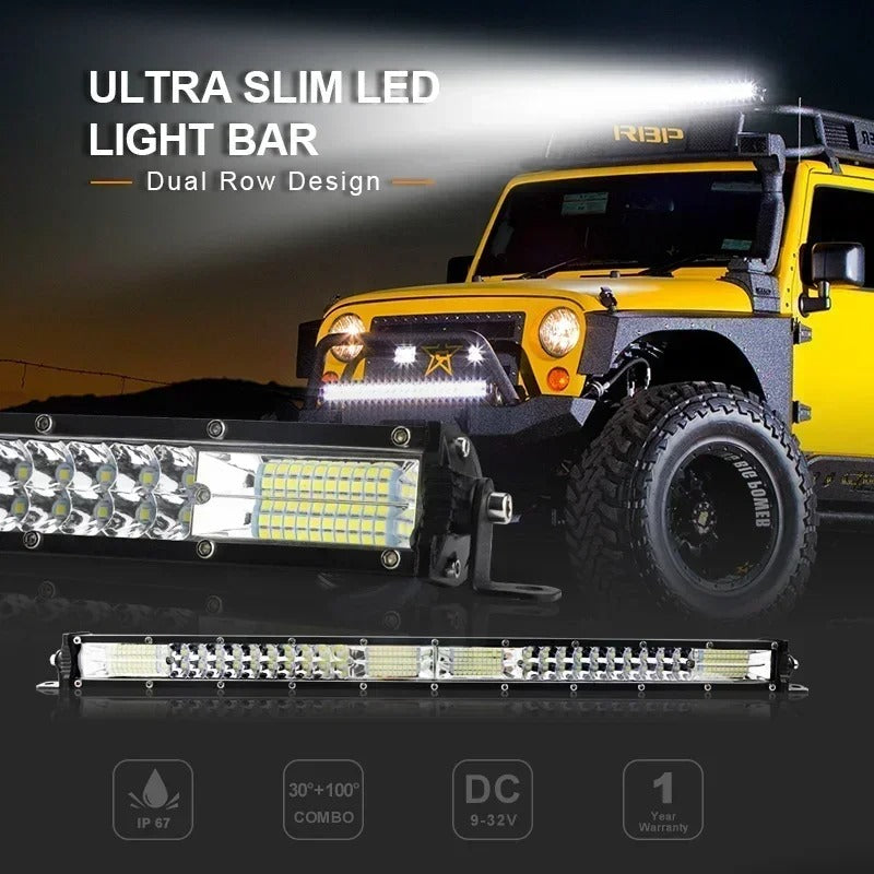 PathBright - Slim 12D LED Light Bar Spot Flood Combo for SUV & Off-Road