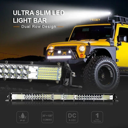 PathBright - Slim 12D LED Light Bar Spot Flood Combo for SUV & Off-Road