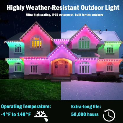 Permanent Outdoor LED Lights - IP65 Waterproof Weather-Resistant RGB Smart Lights for Home Exterior