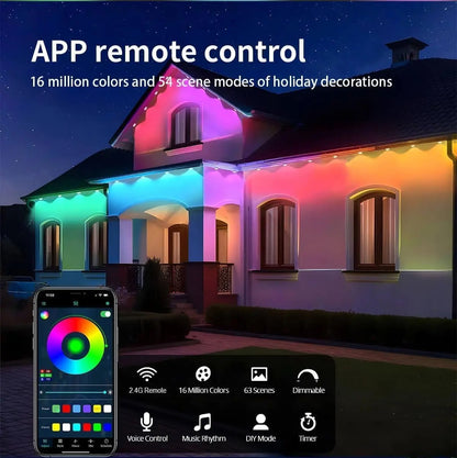 Permanent Outdoor LED Lights - IP65 Waterproof Weather-Resistant RGB Smart Lights for Home Exterior
