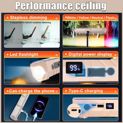 PrimeLux - 12600LM USB Rechargeable Magnetic LED Work Light Bar