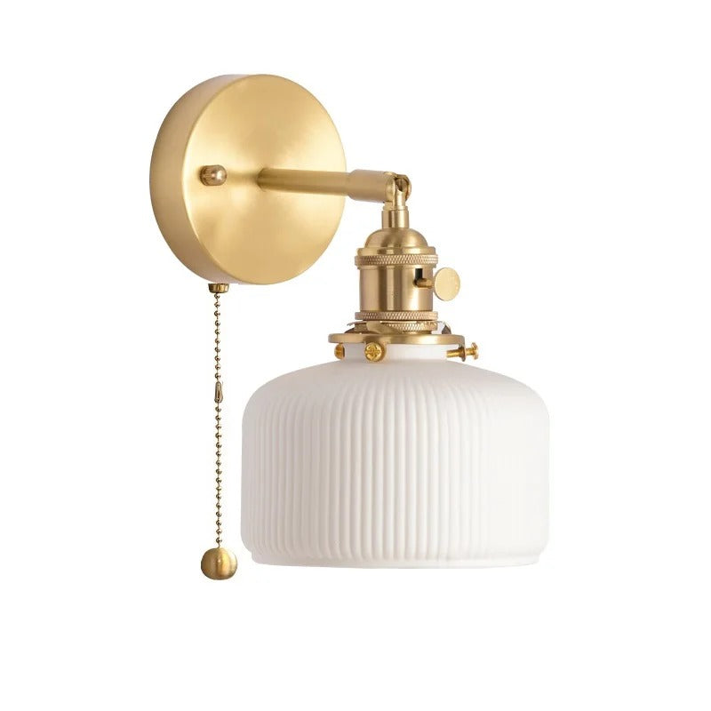 ModernLume Ceramic LED Wall Lamp with Pull Chain