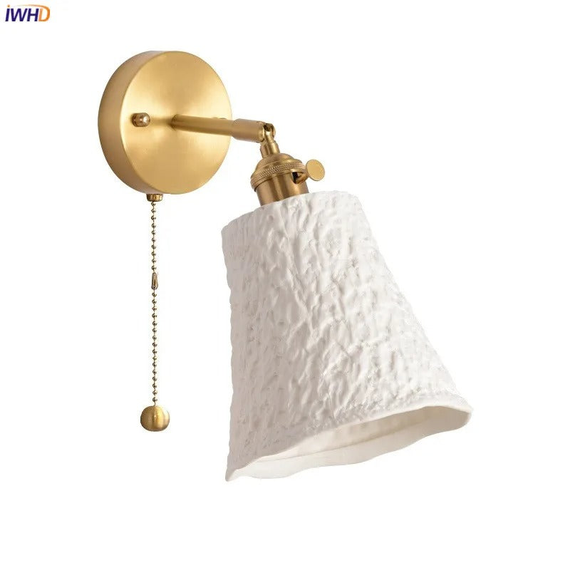 ModernLume Ceramic LED Wall Lamp with Pull Chain