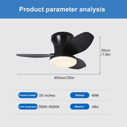 Nordic Essence Modern LED Ceiling Fan Light for Bedroom & Dining Room