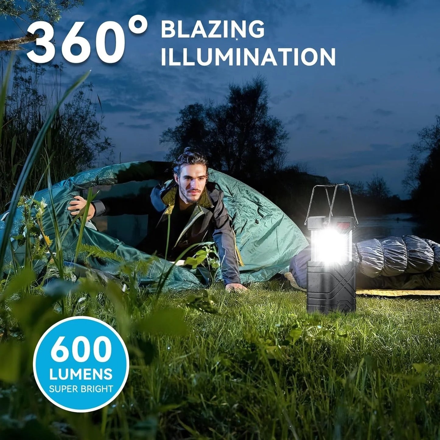Rechargeable Solar LED Lights for Camping - Hiking, Emergency & Outdoor Portable Lantern