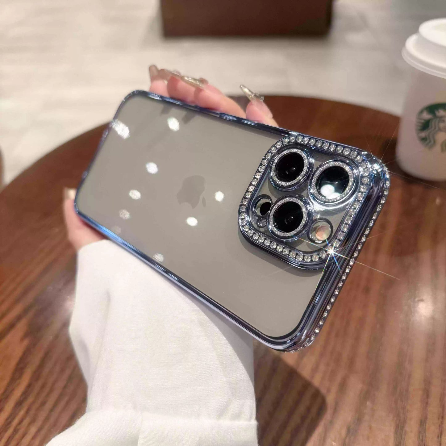 Rhinestone Bling iPhone Case With Camera Protector