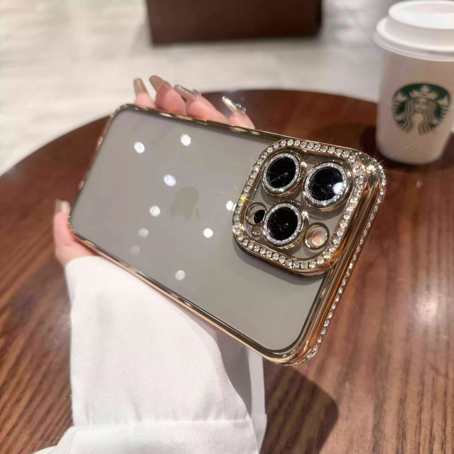 Rhinestone Bling iPhone Case With Camera Protector