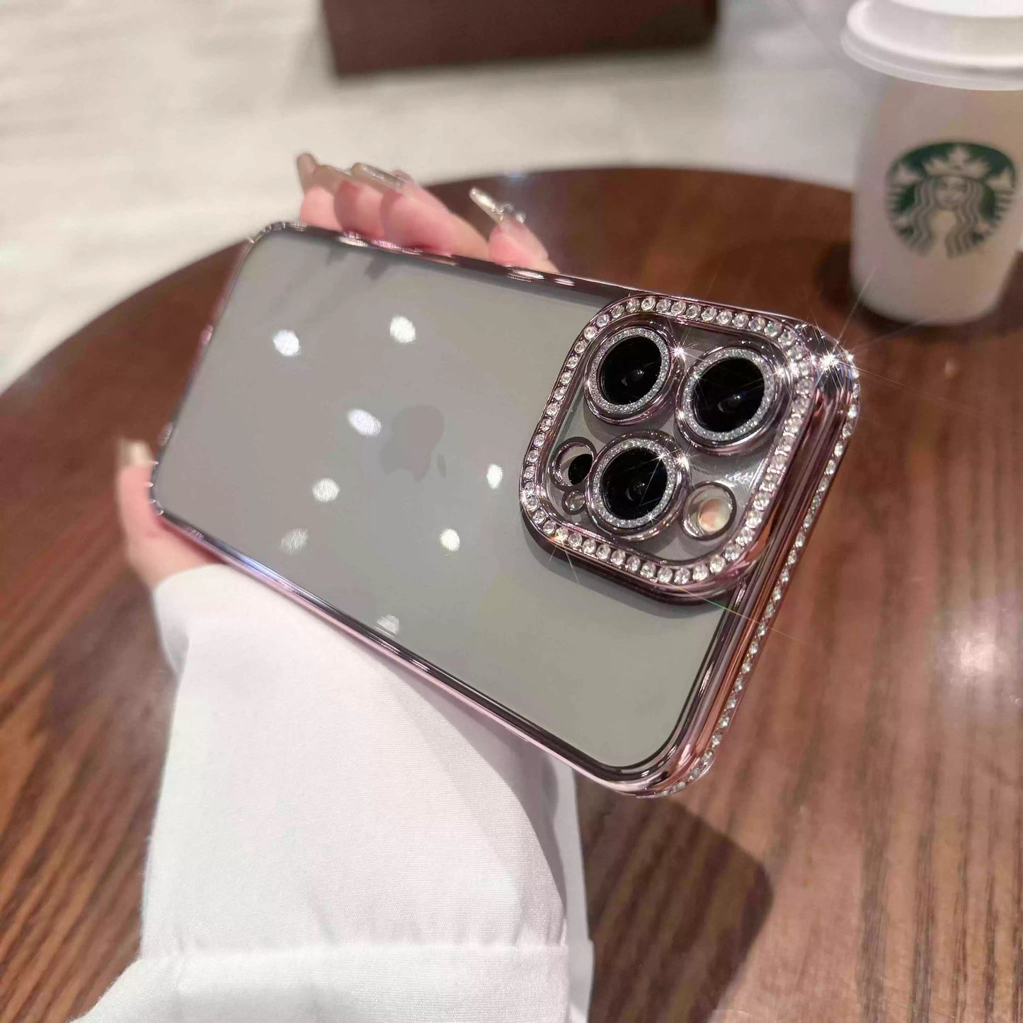 Rhinestone Bling iPhone Case With Camera Protector