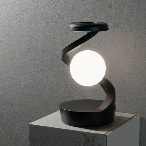 Rotating Floating Lamp with 15W Wireless Charger - RGB Creative Bedside Table Lamp & Night Light