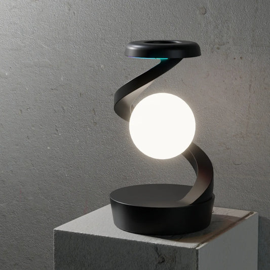 Rotating Floating Lamp with 15W Wireless Charger - RGB Creative Bedside Table Lamp & Night Light