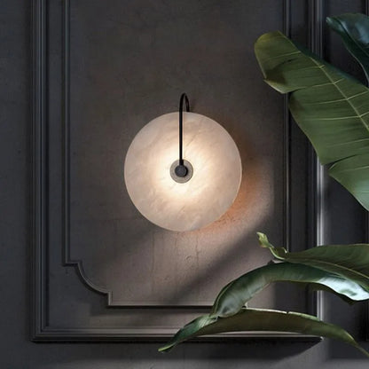 SereneLux - Modern Stone LED Circle Wall Lamp for Bedroom & Living Room