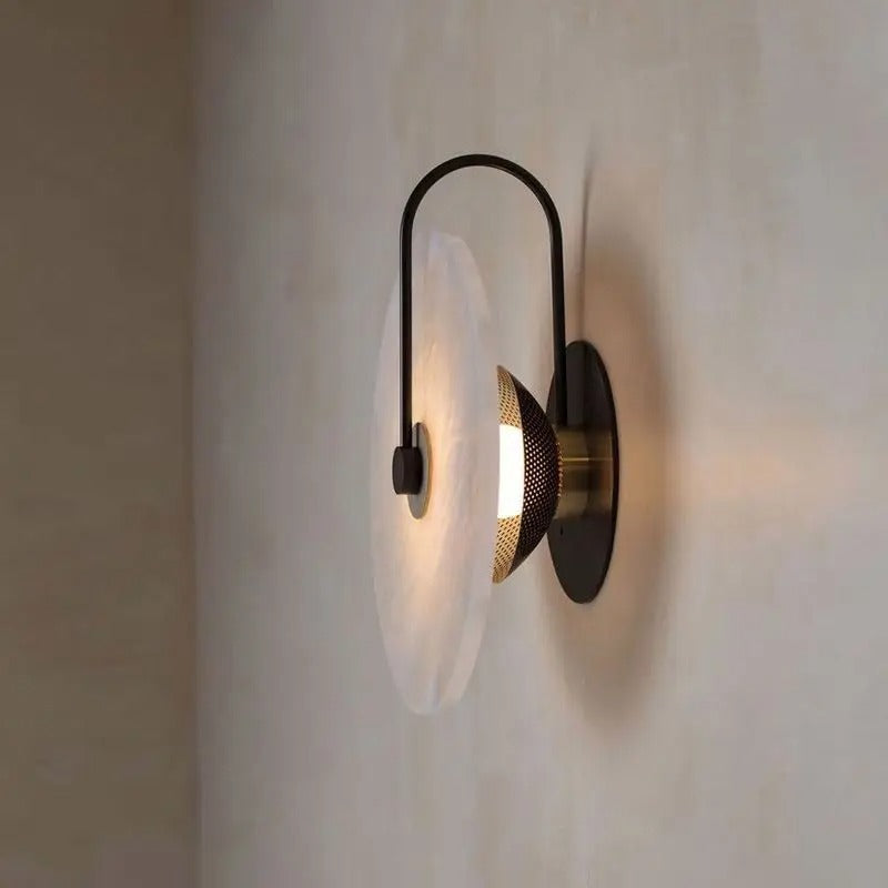 SereneLux - Modern Stone LED Circle Wall Lamp for Bedroom & Living Room