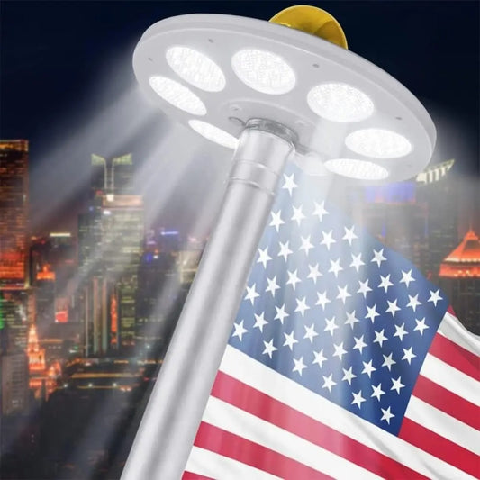 ShineBright - 136 LED Solar Flag Pole Light Outdoor Waterproof