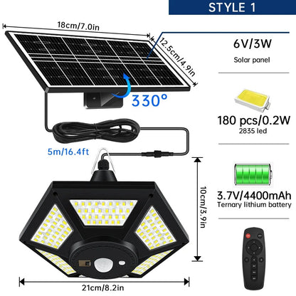 ShineBright Solar Pendant Light - Remote Controlled Indoor & Outdoor Use