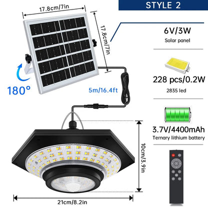ShineBright Solar Pendant Light - Remote Controlled Indoor & Outdoor Use