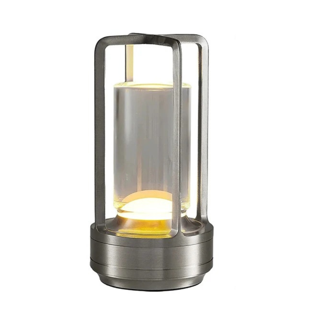 Modern Aluminum Wireless LED Table Lamp,  Rechargeable Desk Light, Outdoor Ambiance Lantern