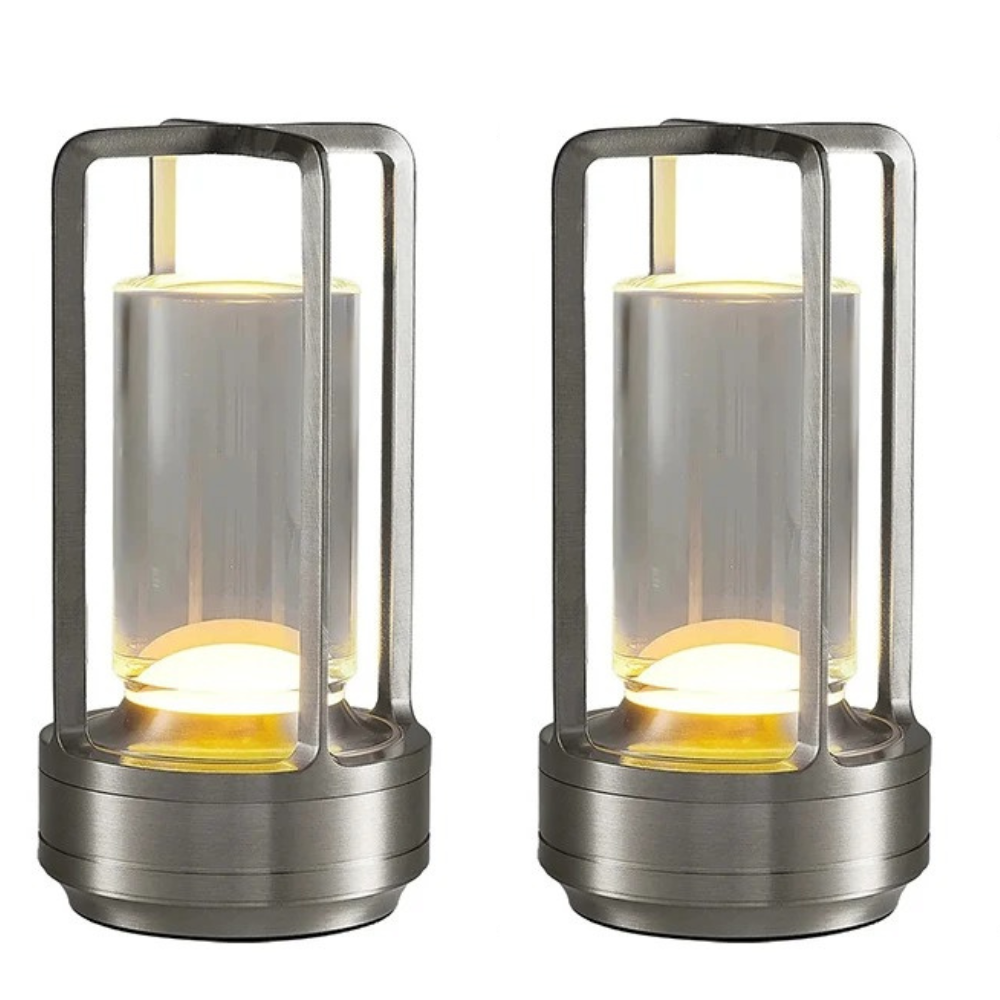Modern Aluminum Wireless LED Table Lamp,  Rechargeable Desk Light, Outdoor Ambiance Lantern