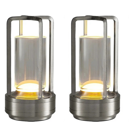 Modern Aluminum Wireless LED Table Lamp,  Rechargeable Desk Light, Outdoor Ambiance Lantern