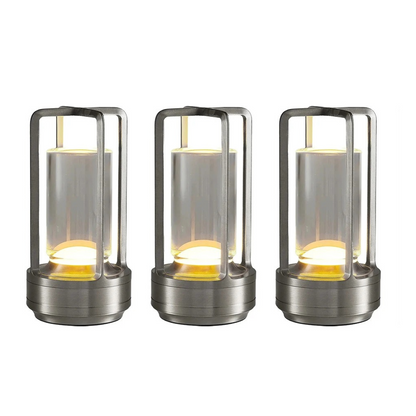 Modern Aluminum Wireless LED Table Lamp,  Rechargeable Desk Light, Outdoor Ambiance Lantern