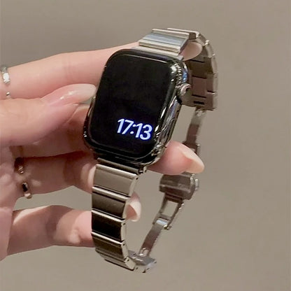 SleekStyle - Luxury Silver Slim Stainless Steel Band for Apple Watch Ultra & Series 4–11