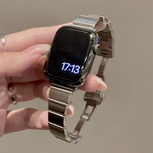 SleekStyle - Luxury Silver Slim Stainless Steel Band for Apple Watch Ultra & Series 4–11