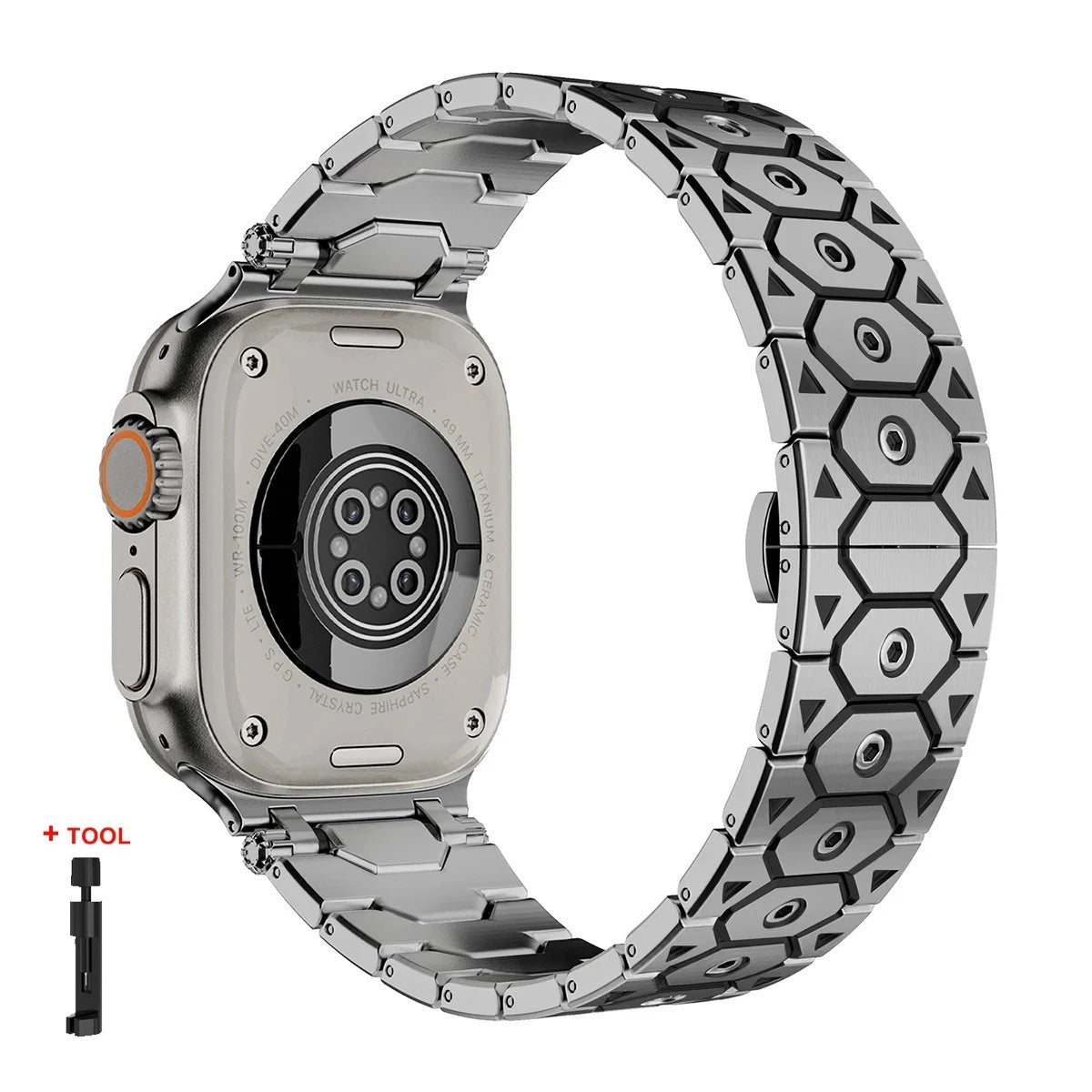 Chronos Links - Titanium Steel Watch Strap for Apple Watch (42–49mm)