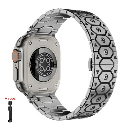 Chronos Links - Titanium Steel Watch Strap for Apple Watch (42–49mm)