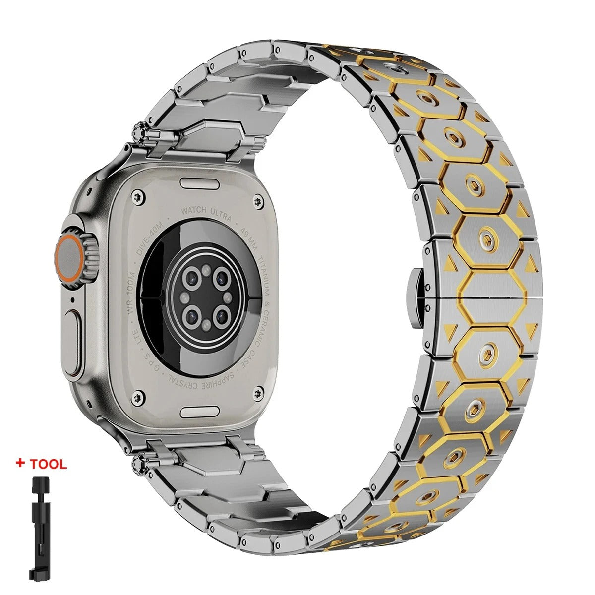 Chronos Links - Titanium Steel Watch Strap for Apple Watch (42–49mm)