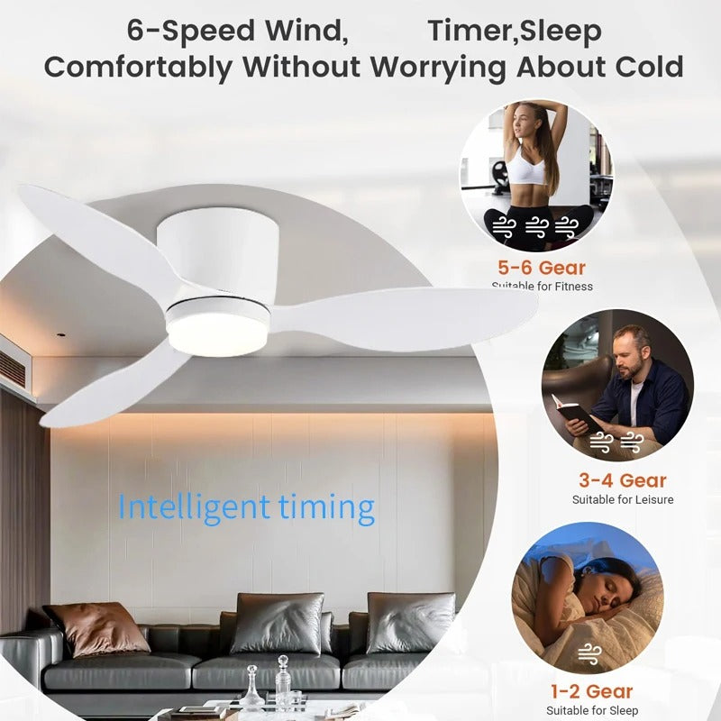 SleekBreeze - LED Ceiling Fan Light with Nordic Minimalist Design