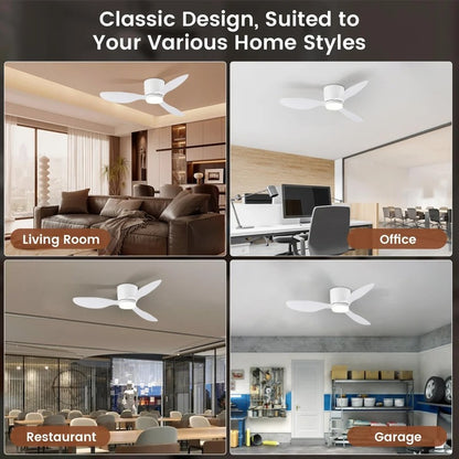 SleekBreeze - LED Ceiling Fan Light with Nordic Minimalist Design