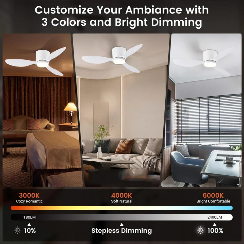 SleekBreeze - LED Ceiling Fan Light with Nordic Minimalist Design
