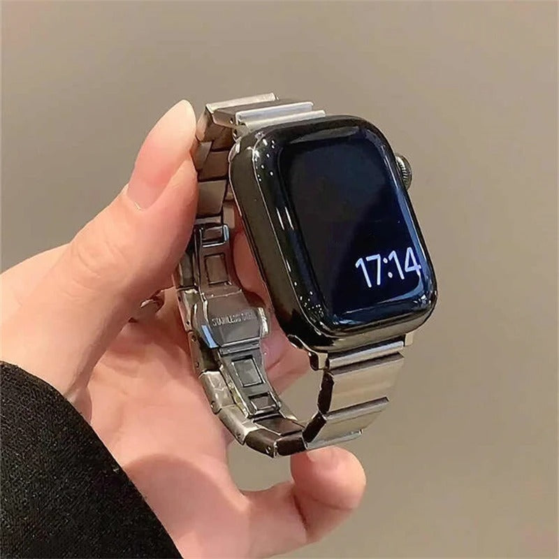 SleekStyle - Luxury Silver Slim Stainless Steel Band for Apple Watch Ultra & Series 4–11