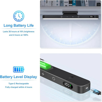 Smart Motion Sensor 120 LED Under Cabinet Light Bar - Rechargeable Magnetic Stick-On Touch Lamp for Kitchen, Closet, Desk & Bedside