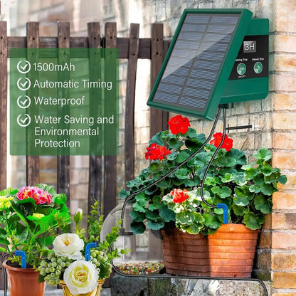 Smart Solar Drip Irrigation System - Automatic Self-Watering Kit for Garden, Potted Plants, & Outdoor Use