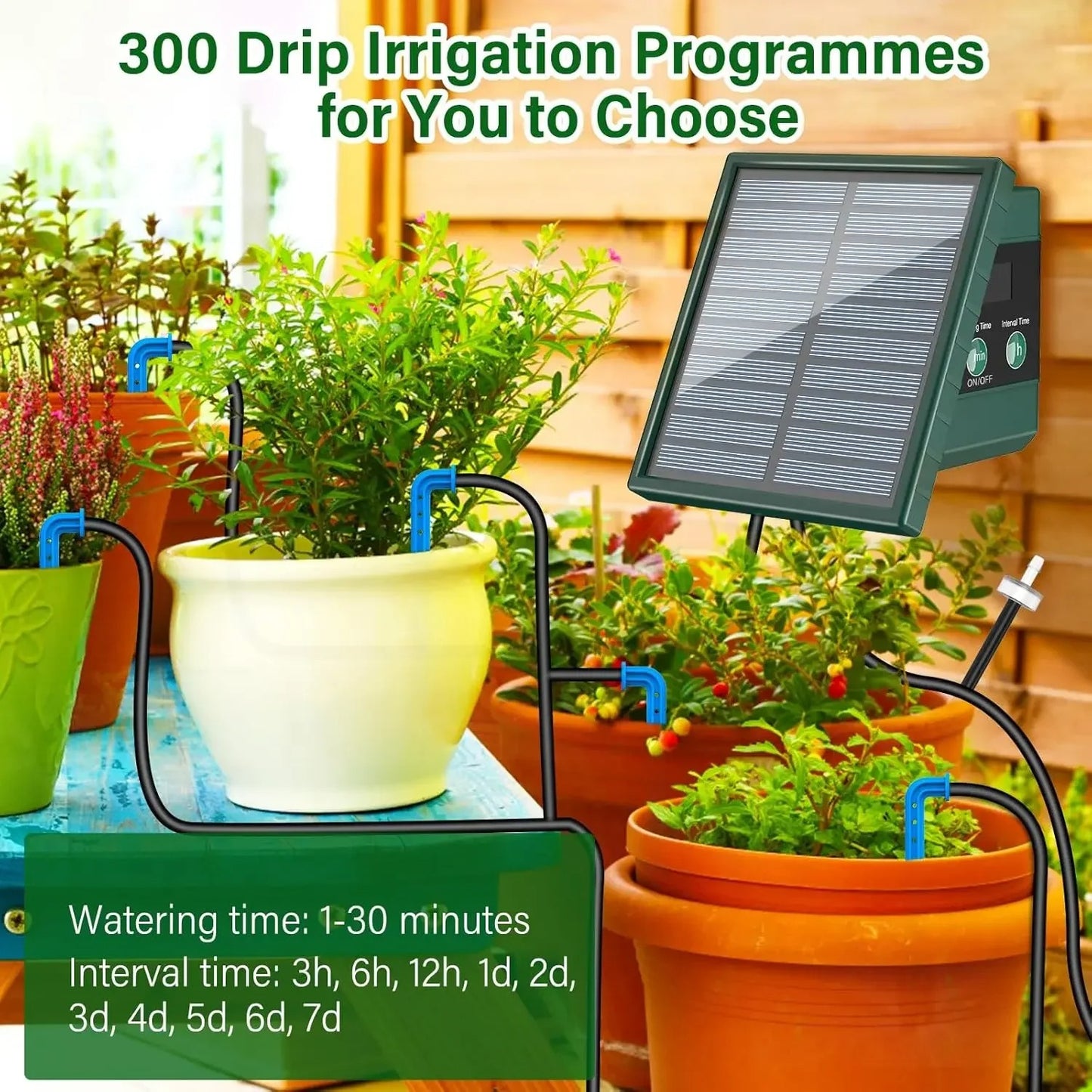 Smart Solar Drip Irrigation System - Automatic Self-Watering Kit for Garden, Potted Plants, & Outdoor Use