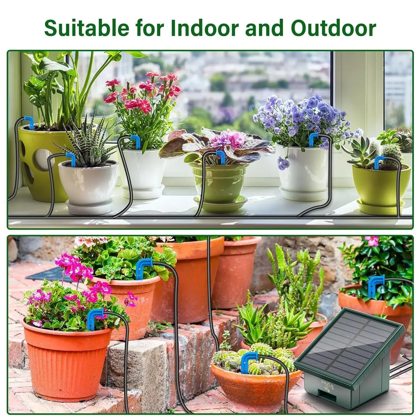 Smart Solar Drip Irrigation System - Automatic Self-Watering Kit for Garden, Potted Plants, & Outdoor Use