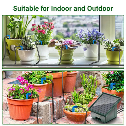 Smart Solar Drip Irrigation System - Automatic Self-Watering Kit for Garden, Potted Plants, & Outdoor Use