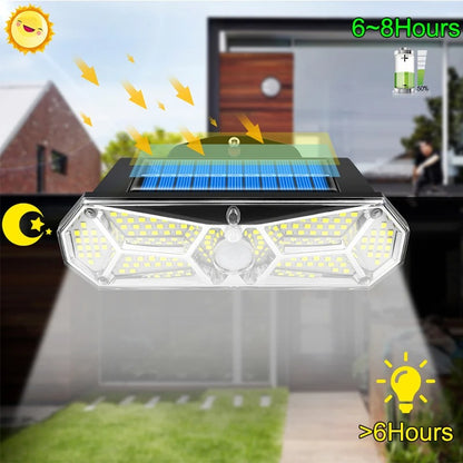 SmartSun 158-LED Solar Motion Sensor Outdoor Light - IP65 Waterproof Wall Lamp