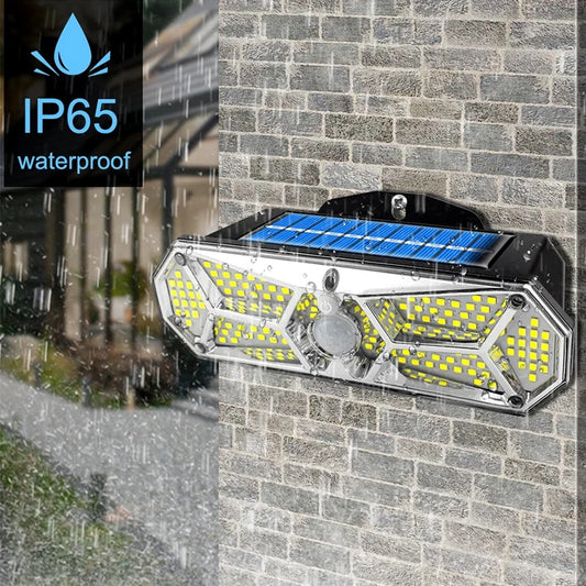 SmartSun 158-LED Solar Motion Sensor Outdoor Light - IP65 Waterproof Wall Lamp