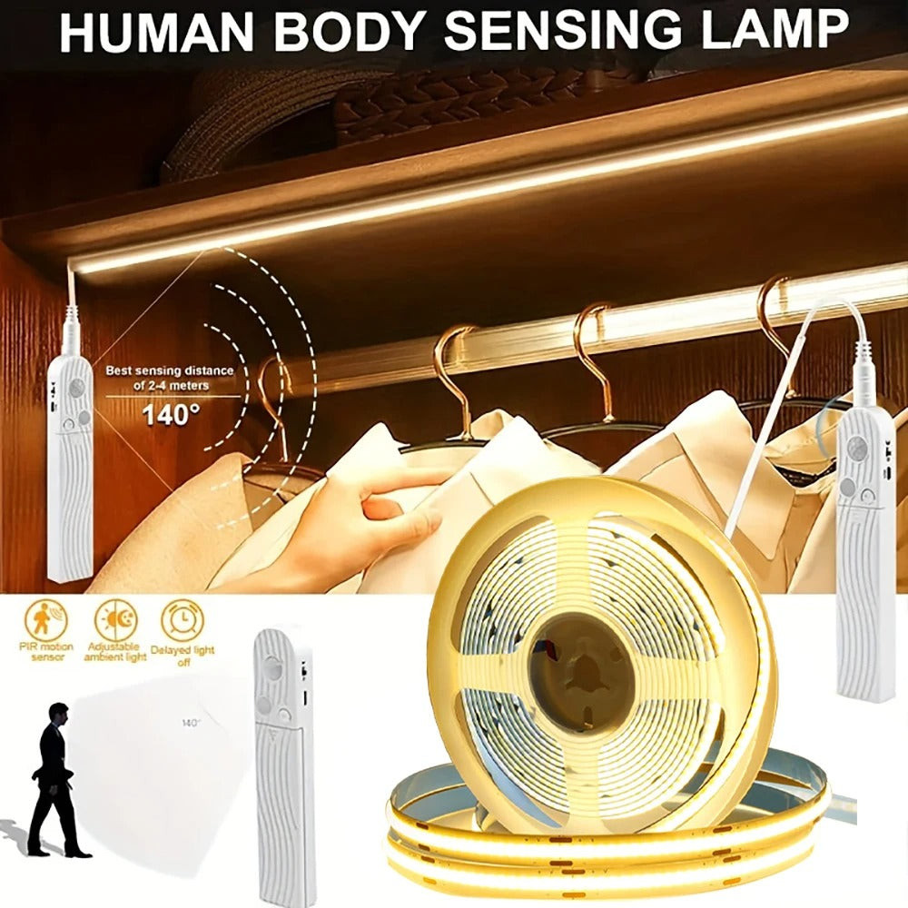 SolaBrite Battery-Powered Motion Sensor LED Strip Light